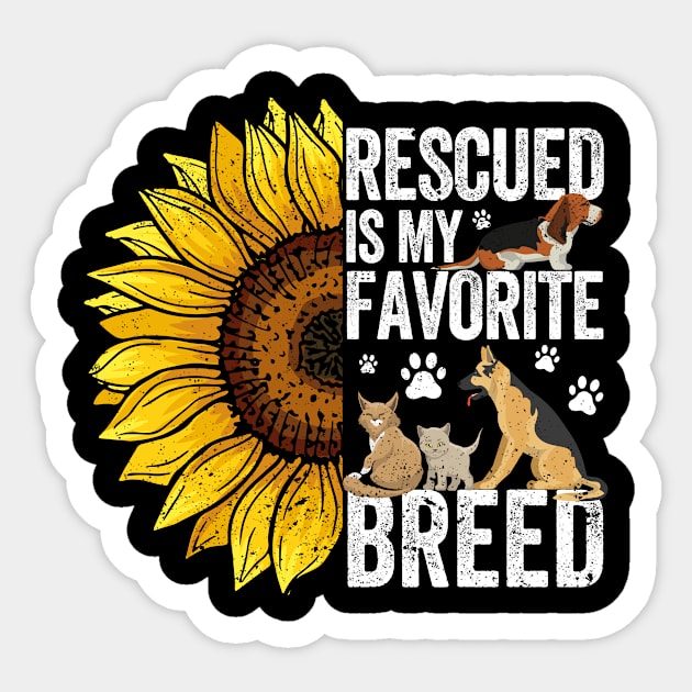 Animal Rescue Sunflower Rescued Is My Favourite Breed Sticker by Alex21